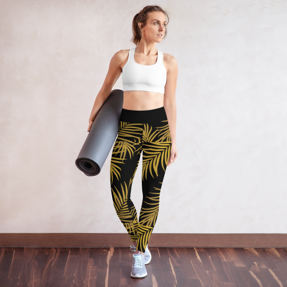 Golden Palm Yoga Pants